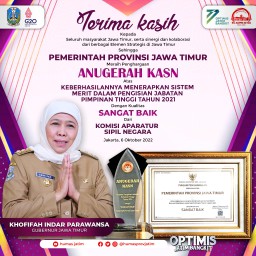Pemprov Jatim Sabet Predikat Penerapan Sistem Merit Kualitas Sangat Baik