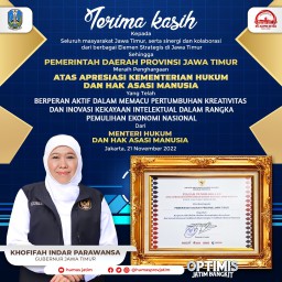 Pemprov Jatim Terima Penghargaan Kemenkumham Terkait Kreatifitas dan Inovasi Kekayaan Intelektual
