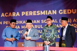 Pj. Gubernur Adhy Dampingi Wapres RI Resmikan Gedung Baru dan Buka Halaqoh di Ponpes Asy Syadzili 1