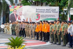 Pimpin Apel Penerimaan Kirab Pataka Jer Basuki Mawa Beya , Pj. Gubernur Adhy Optimistis Kondusifitas Jatim Terjaga Selama Pilkada Serentak 2024