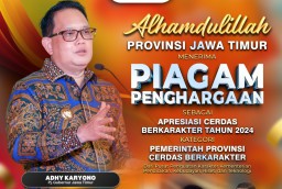 Jatim Dinobatkan Sebagai Provinsi Cerdas Berkarakter, Pj Gubernur Adhy: Bukti Kerja Keras dan Keseriusan Membangun Generasi Berkualitas