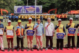Pimpin Apel Kesiapsiagaan Hadapi Banjir, Pj. Gubernur Adhy Optimistis Jawa Timur Siap Hadapi Bencana