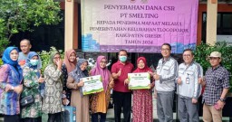 CSR Smelting Peduli Bantu Sarana Penunjang ke Kelurahan Tlogopojok