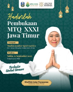 Gubernur Khofifah Akan Buka MTQ ke 31 di Jember Sport Garden Malam ini