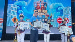 Puluhan Polcil Adu Keahlian Atur Lalu Lintas di dalam Gressmall