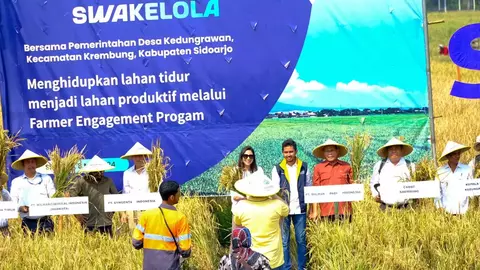Wilmar Sukses Dampingi Petani Padi Sidoarjo Panen 8 Ton Gabah Perhektar