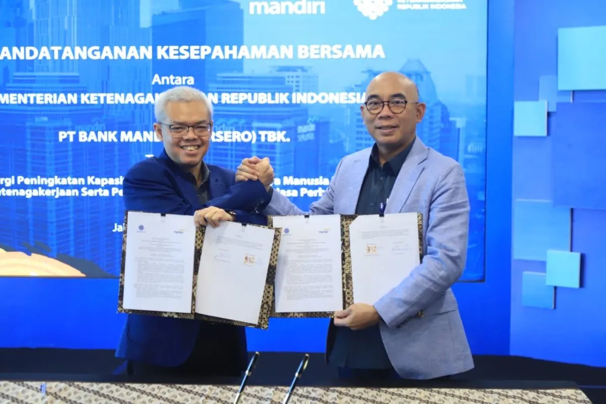 Kerja sama Kementerian Ketenagakerjaan (Kemnaker) dan PT Bank Mandiri (Persero) Tbk meningkatkan kompetensi sumber daya manusia (SDM) bidang Jasa Perbankan
