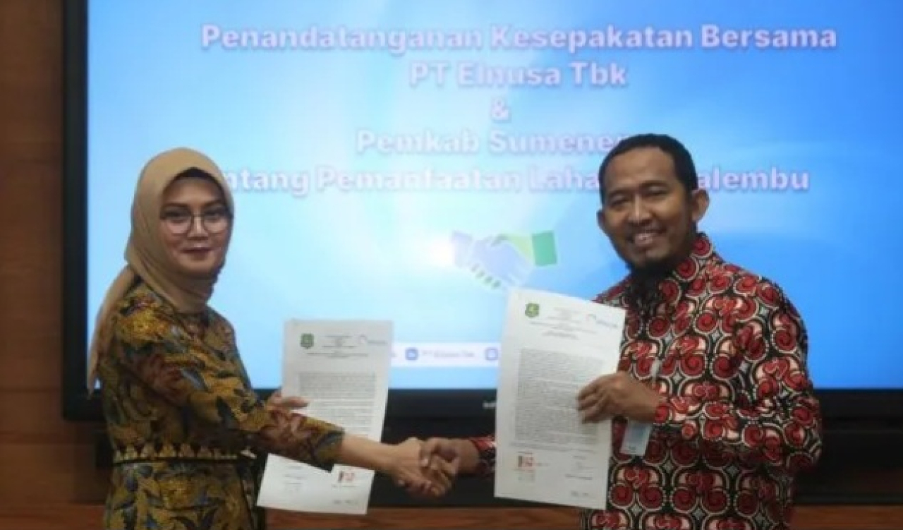 Bupati Sumenep chmad Fauzi Wongsojudo bersama Direktur Utama PT Elnusa Litta Indriya Ariesca.