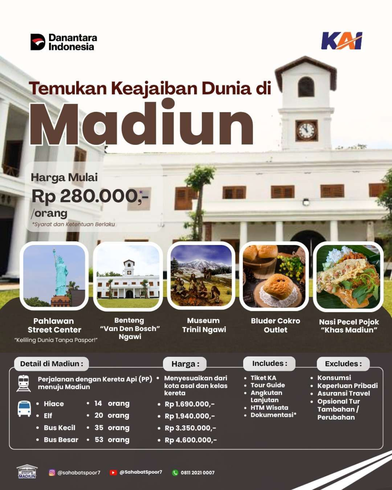 Paket tour yang ditawarkan PT KAI Daop 7 Madiun