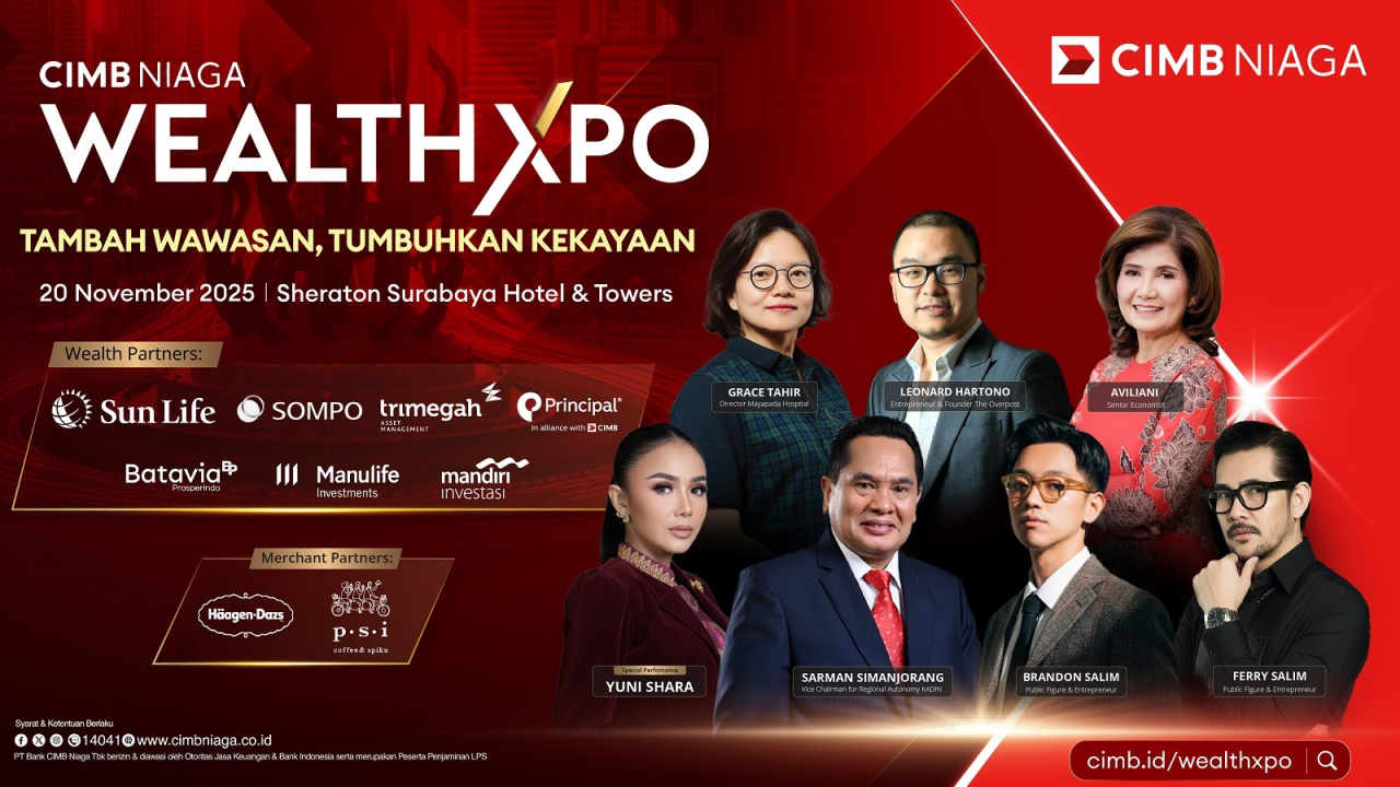PT Bank CIMB Niaga Tbk (CIMB Niaga) akan kembali menghadirkan signature event CIMB Niaga Wealth Xpo 2025