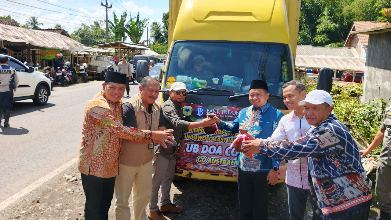 Koperasi Unit Bersama (KUB) Doa Coffee mekepas ekspor sebanyak 4 ton kopi robusta dan arabika resmi dikirim ke Australia