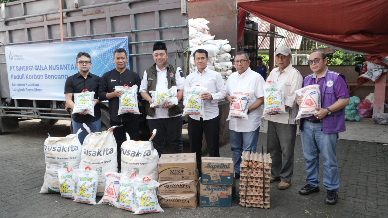 bantuan kemanusiaan berupa gula, beras, telur, minyak goreng dan mie instan ke Posko Stabat di Kantor Dinas Sosial Kabupaten Langkat dan Posko Secanggang  untuk tiga desa yakni Karang Anyar, Perkotaan dan Karang Gading