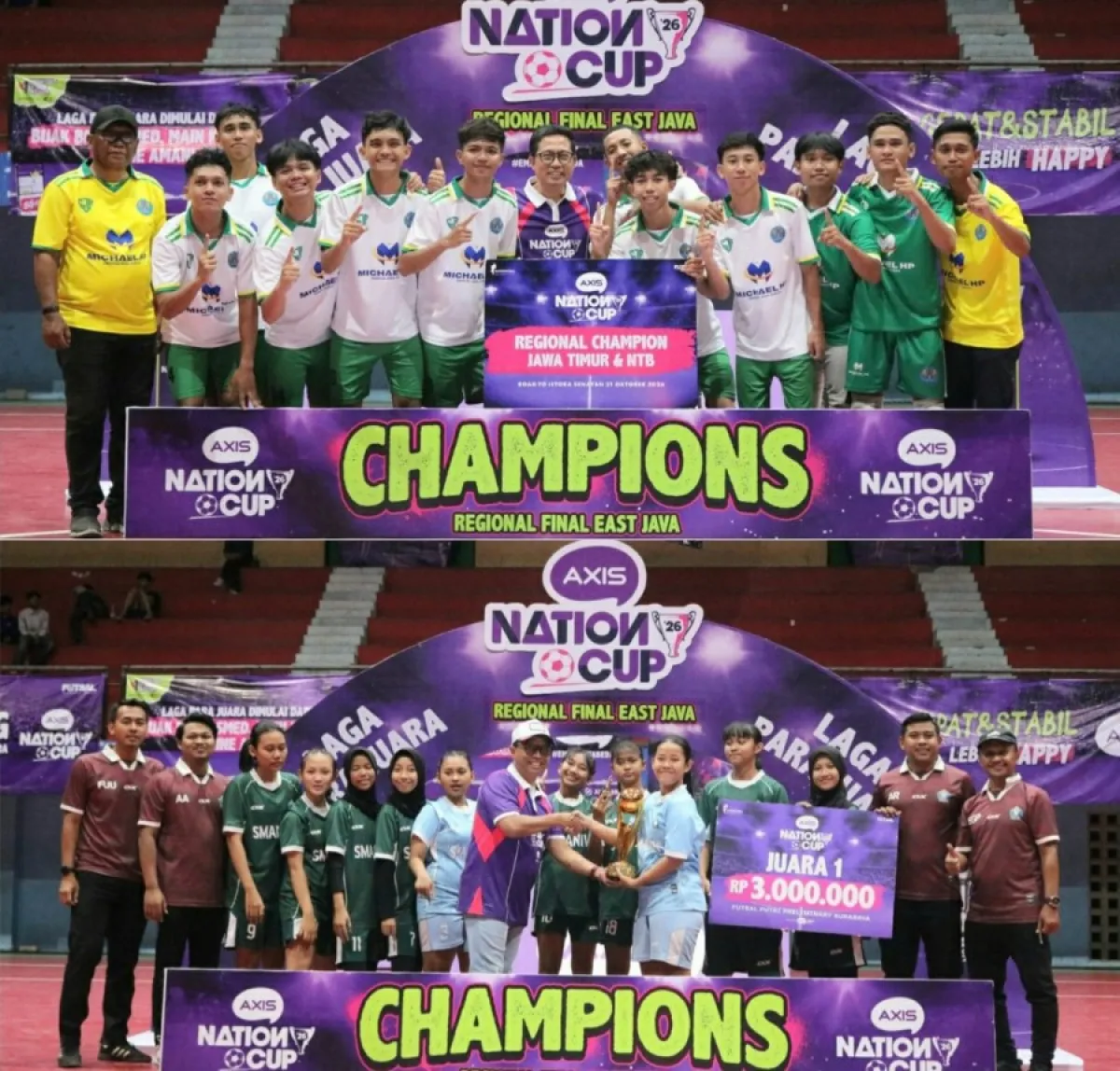 Final Regional AXIS Nation Cup 2026 East Java Balinusra berakhir dengan lahirnya dua kampiun