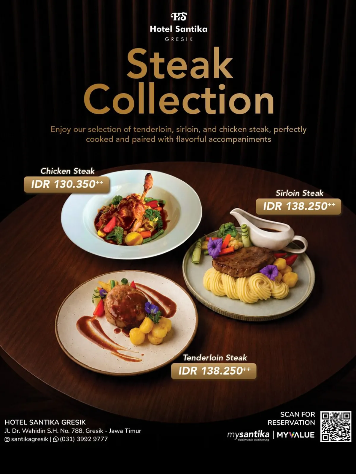 September Makin Nikmat, Hotel Santika Gresik Hadirkan Steak hingga Strawberry Mochi Brûlée
