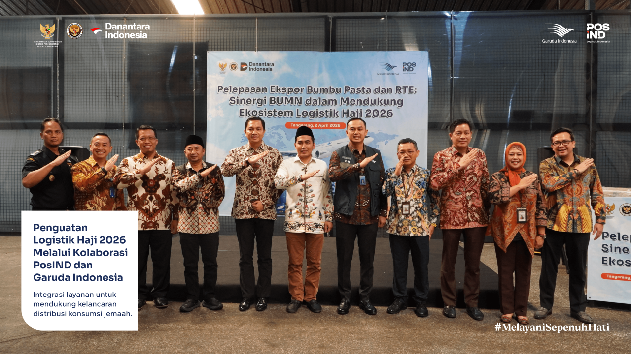 Kegiatan ini dihadiri oleh Direktur Utama PT Pos Indonesia (Persero) Daud Joseph, Direktur Niaga PT Garuda Indonesia (Persero) Tbk Reza Aulia Hakim, Direktur Jenderal Pengembangan Ekosistem Ekonomi Haji dan Umroh Prof. Jaenal Effendi