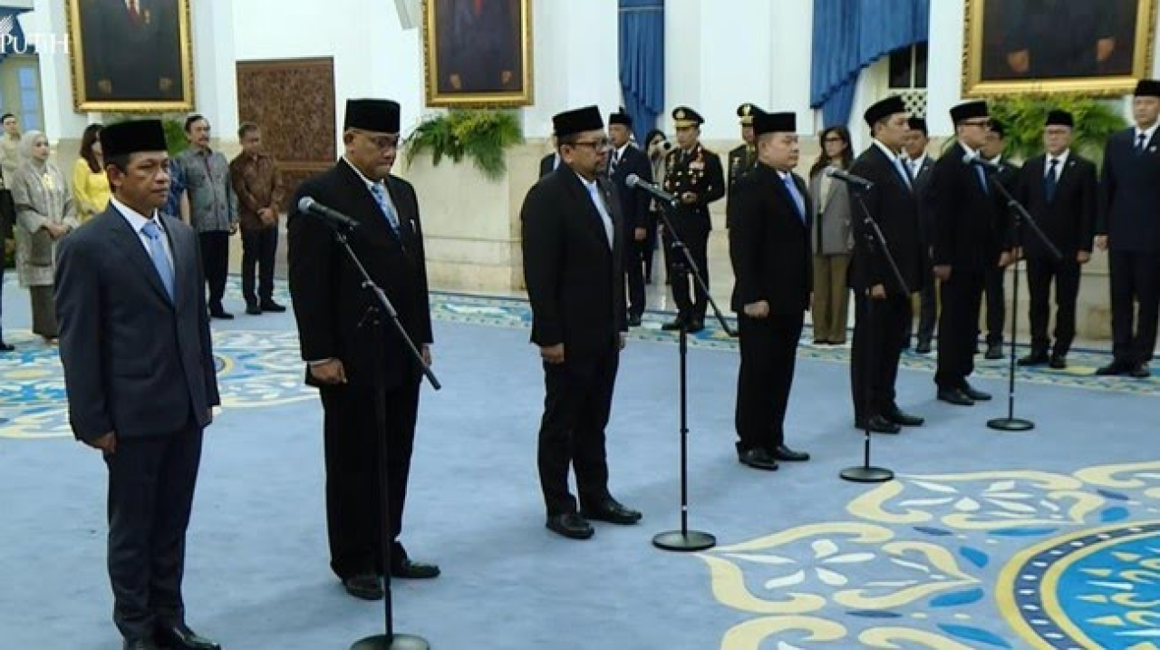 Pelantikan Menteri hingga Kepala Badan digelar di Istana Negara, Jakarta.