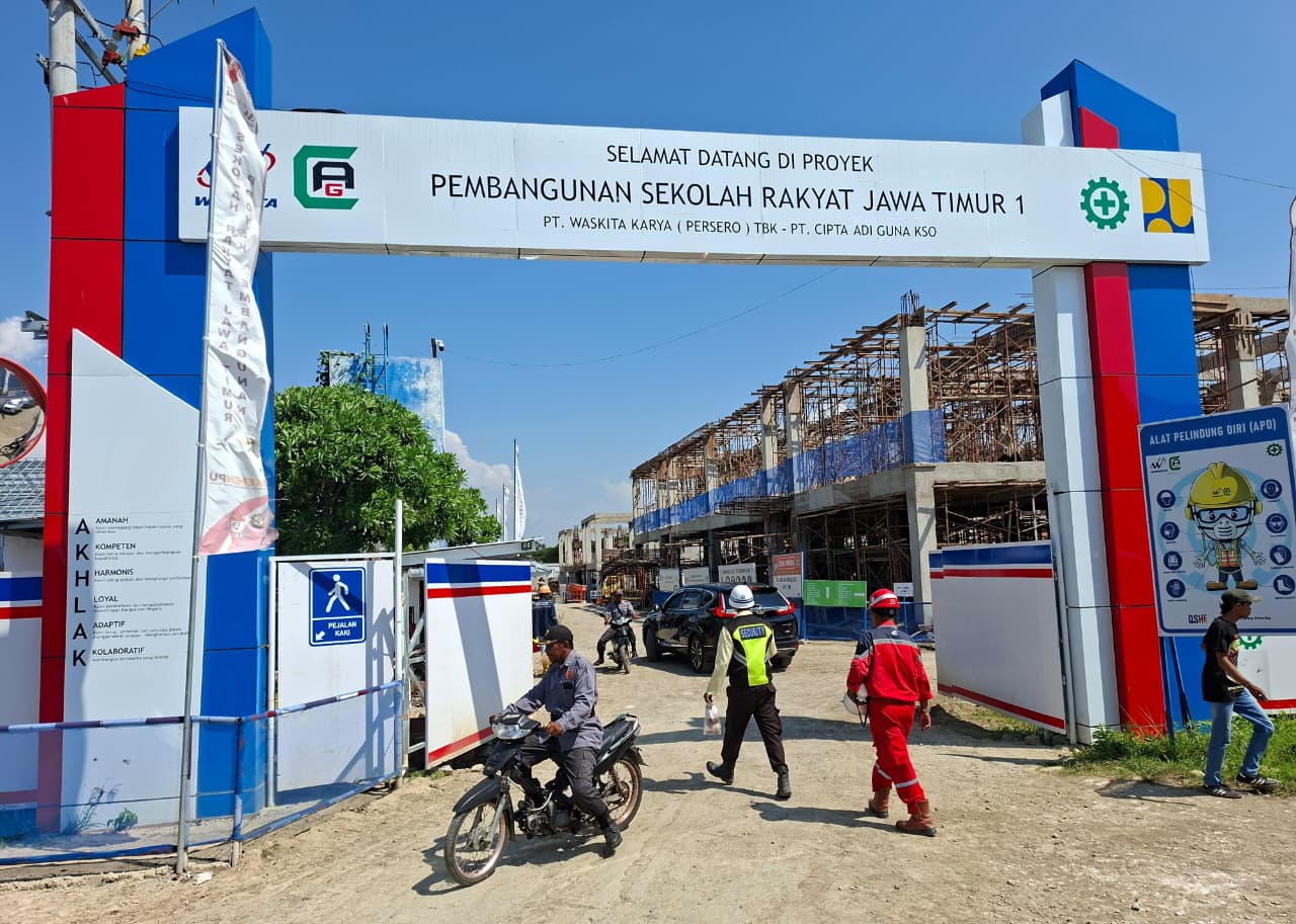 Proyek pembangunan Sekolah Rakyat di Desa Raci Tengah, Kecamatan Sidayu