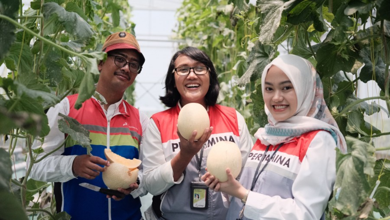 Pertagas OEJA menghadiri kegiatan Panen Raya Greenhouse Melon yang diselenggarakan di Desa Ganggangpanjang, Kecamatan Tanggulangin, Kabupaten Sidoarjo