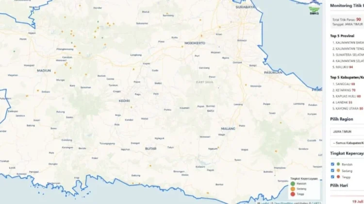 BMKG Kediri Imbau Warga Waspadai Lima Titik Panas di Mus8im Kemarau